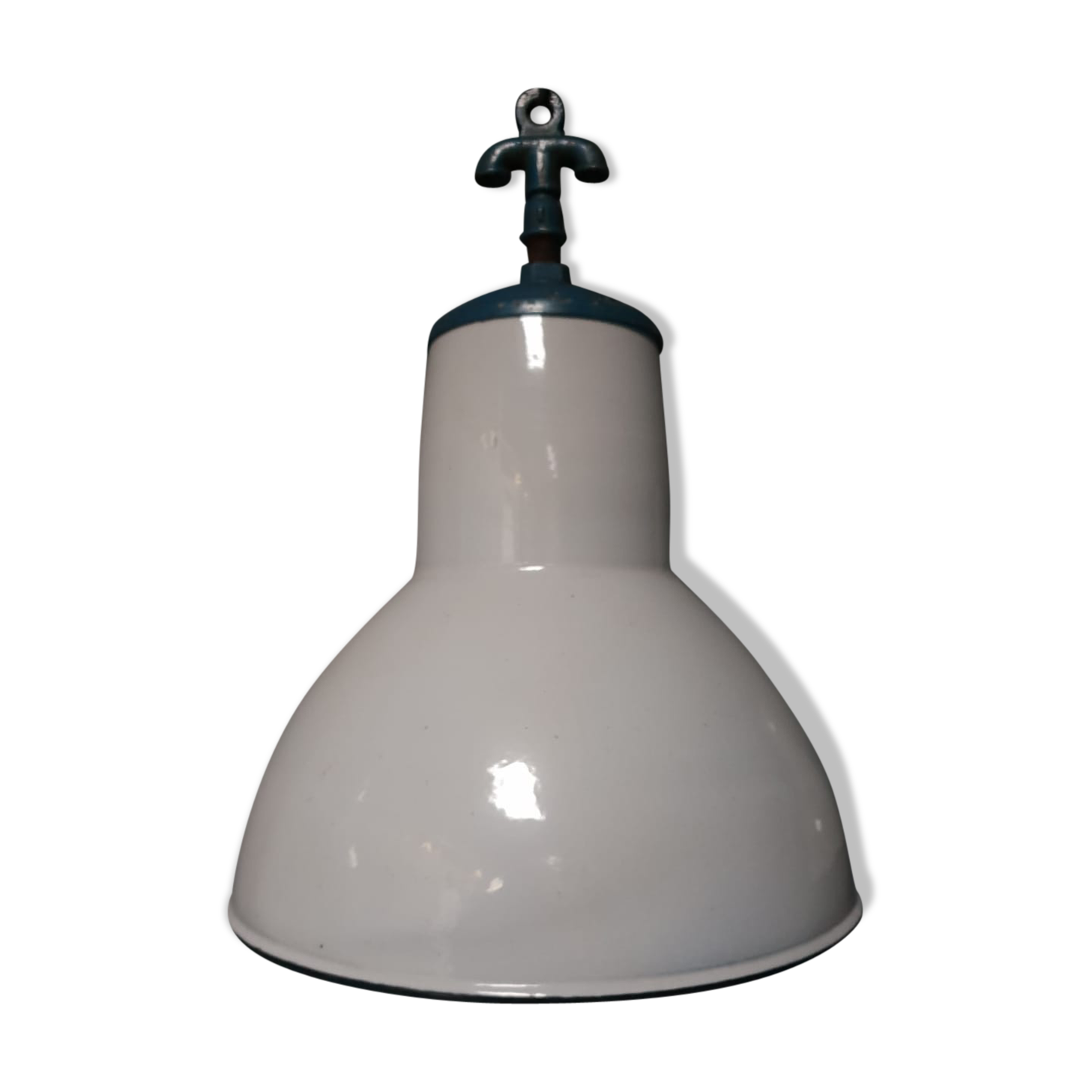 Old enamel Philips factory lamp