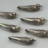 Set of 6 Vintage Duck-Shaped Silver-Plated Knife Rests SILEA