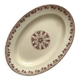 Oval ironstone dish with brown geometric decoration KG Lunéville