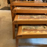 Nesting tables wood marquetry