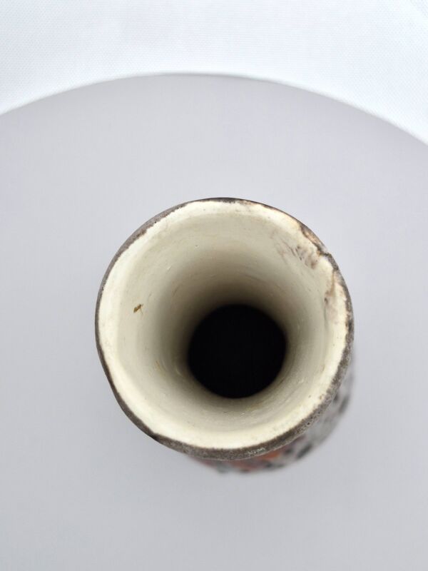 Vase vintage Vallauris attribué à l'atelier La Roue – décor floral A707