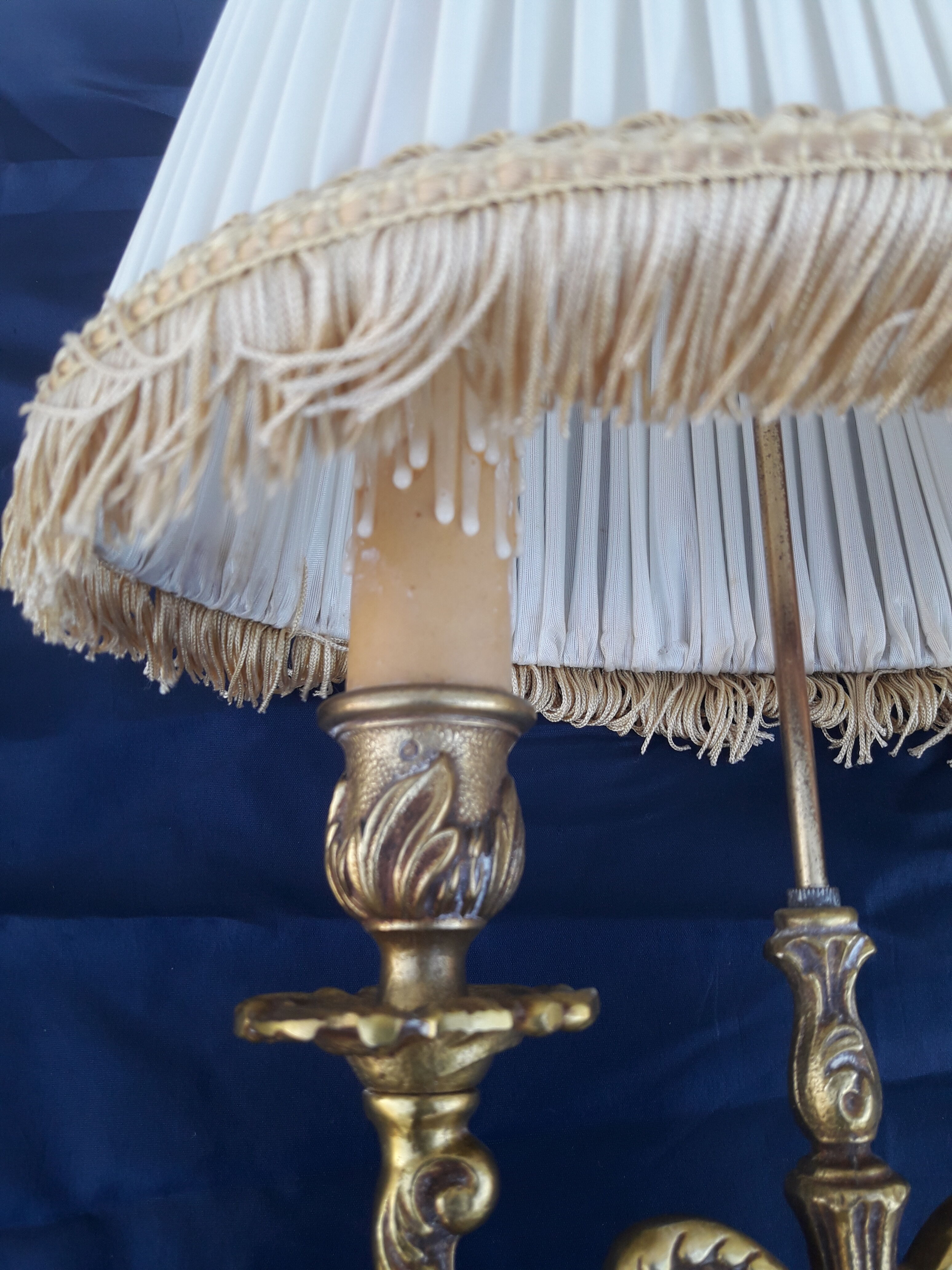 Lampe bouillotte 2 feux en bronze