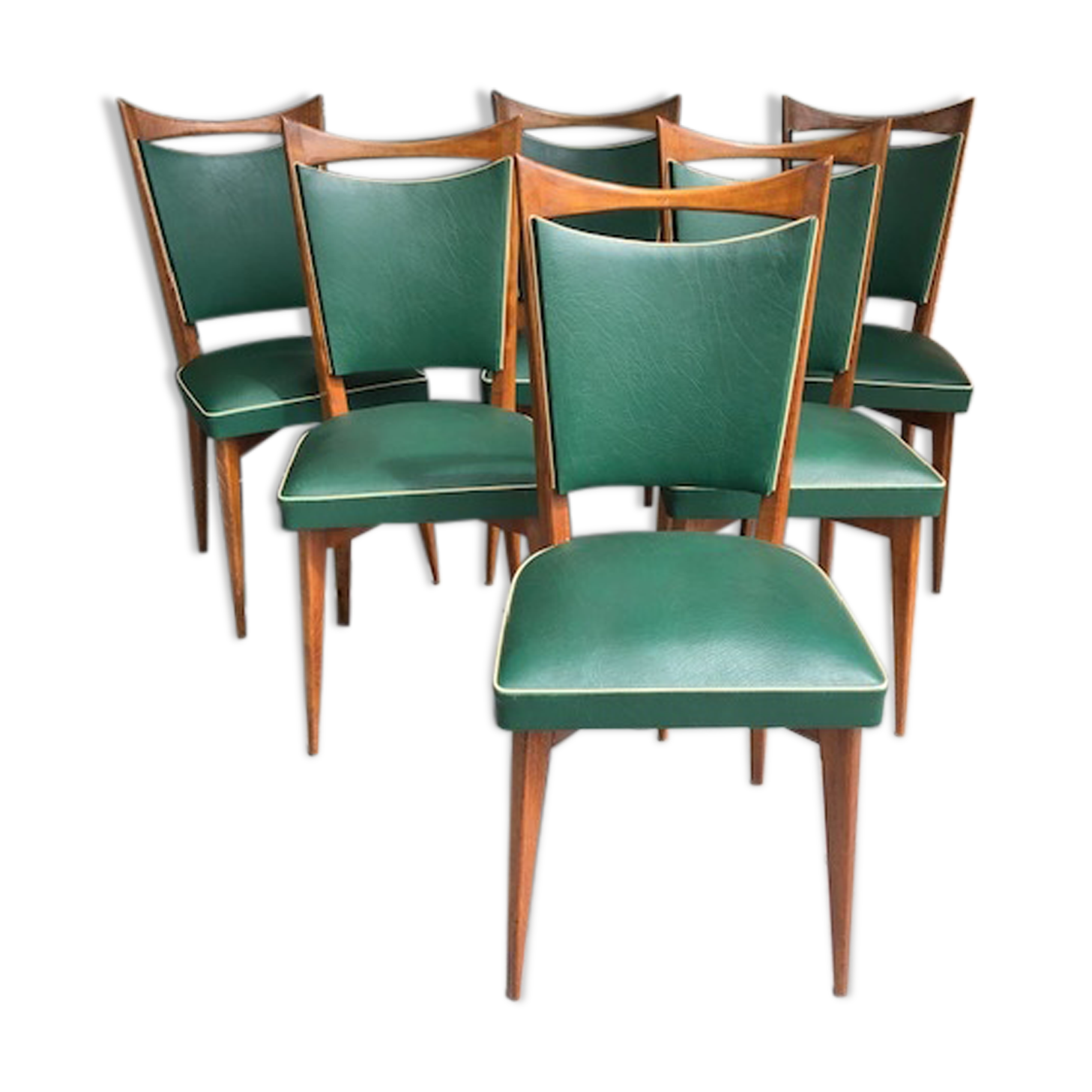 Suite of 6 scandinavian style chairs