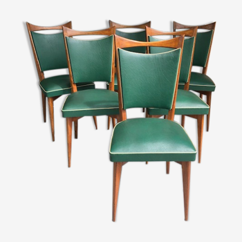 Suite of 6 scandinavian style chairs