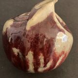 Vase soliflore français Lucette Pillet en grès rouge sang de boeuf, 1980