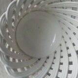 Vintage woven earthenware planter
