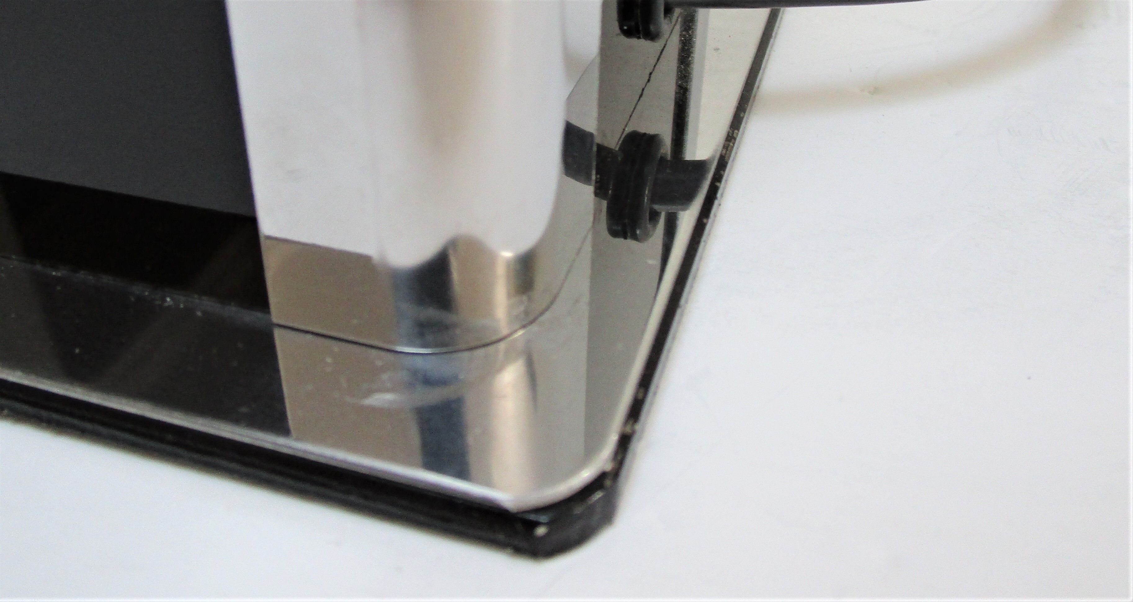 Stainless steel lamp foot and plexiglass black design 70s / 80s