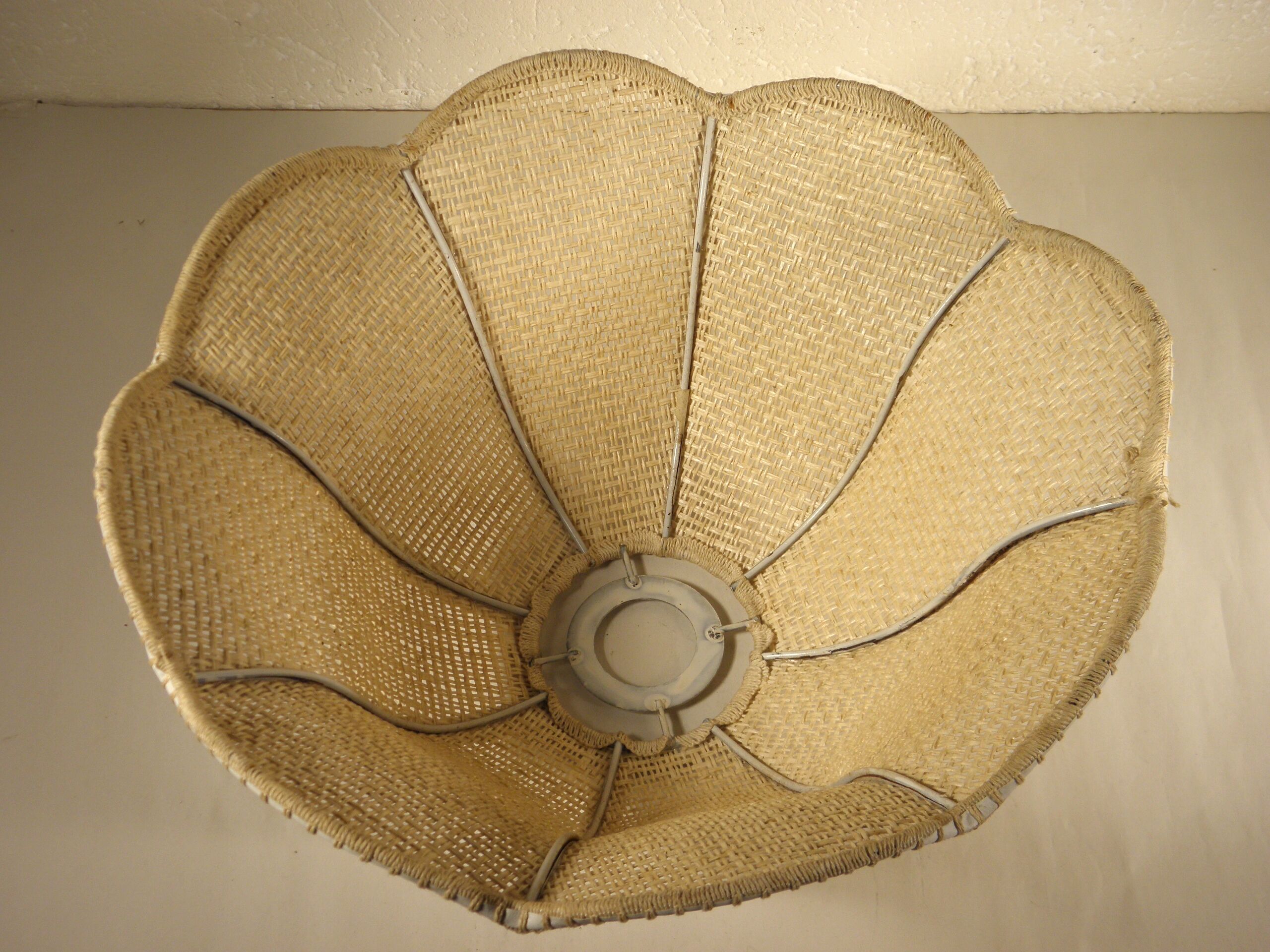 Lampshade for suspension in raffia 70s