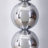Vintage 1970s floor lamp with chromed metal spheres, Italian design