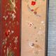 4-panel Japanese screen, 19th century, bird silk embroidery