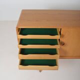 Danish minimalist sideboard in light oak, 1960s