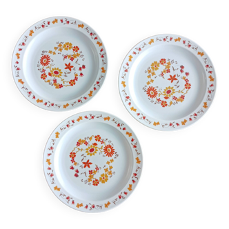 Set of 3 Arcopal Flore flat plates