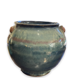 Raku Large Enamelled Ceramic Basin with Anthropomorphic Sockets