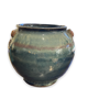 Raku Large Enamelled Ceramic Basin with Anthropomorphic Sockets