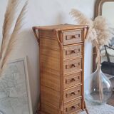 Rattan chest of drawers from the 1970s.