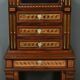 Rare small marquetry display cabinet, louis xvi style – mid 19th century