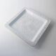 White Ceramic Plate with Etched Rooster Relief – Vintage Mid-Century Square Plate, Jacques Innocenti Style