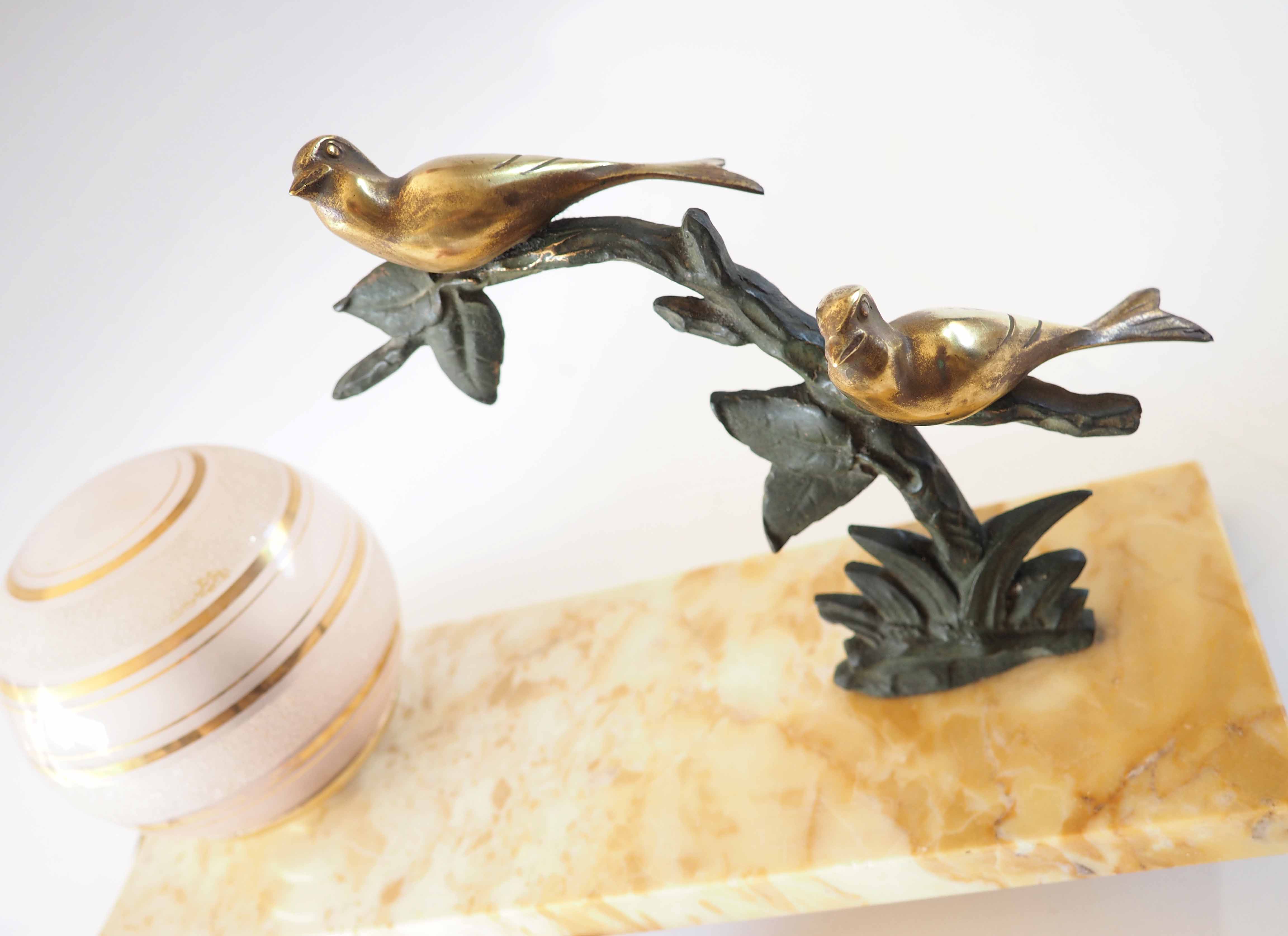 Marble and bronze lamp