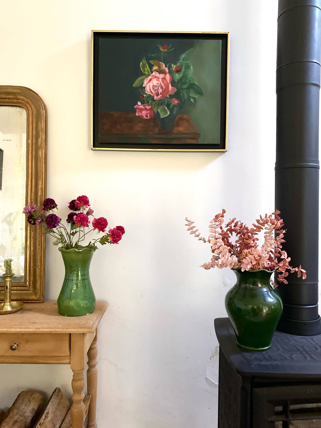 Framed antique oil painting