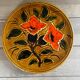 Vintage Vallauris dish from the 70s – Ø 29.5 cm – orange floral decoration