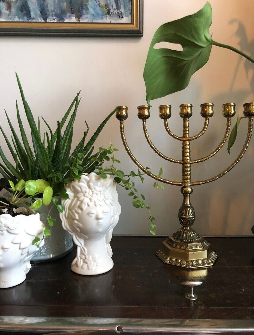 Vintage golden menorah