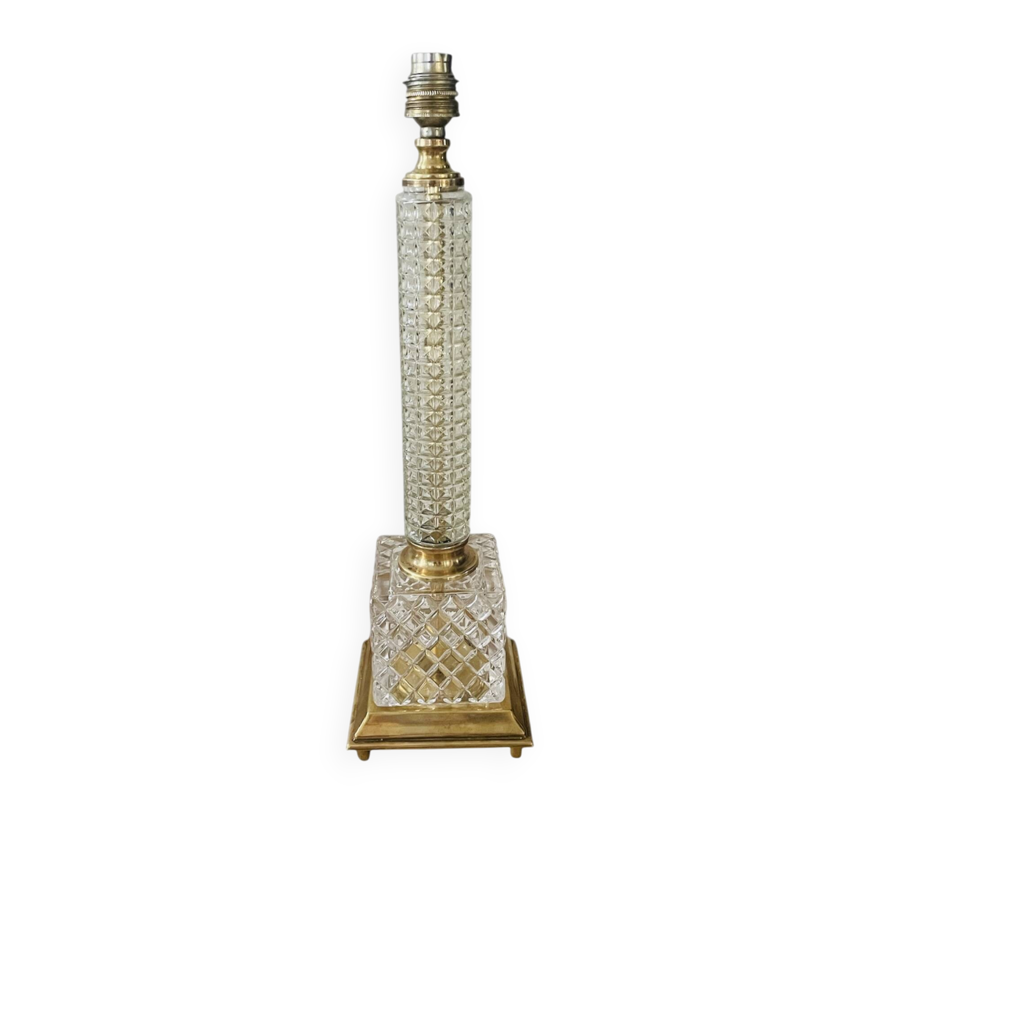 Brass, glass and crystal lamp v