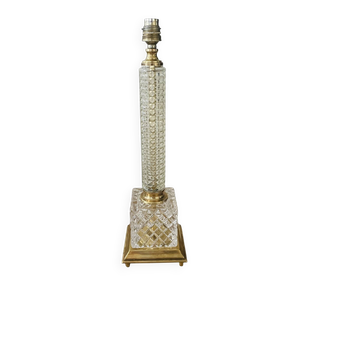 Lampe en laiton, verre et cristal v