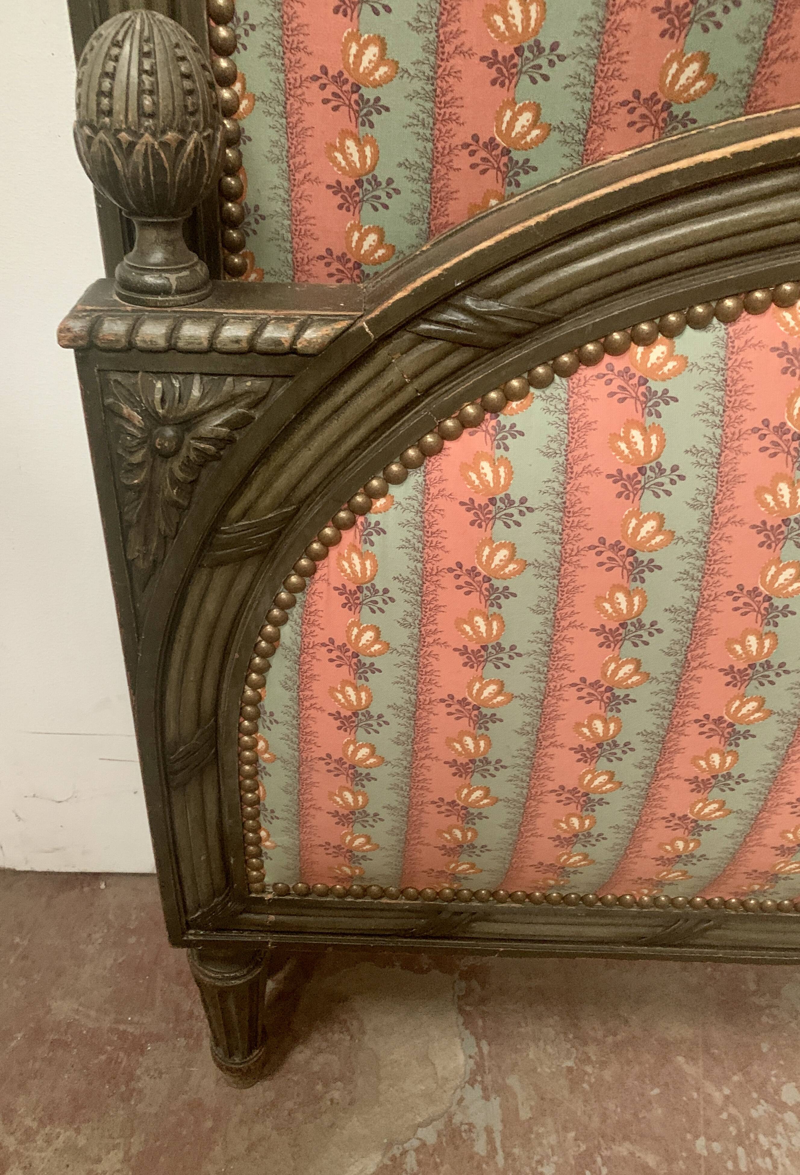 Louis XVI style bed in patinated beech, 20th century