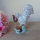 Pottery rooster figurine, rooster statuette, vintage country house decoration