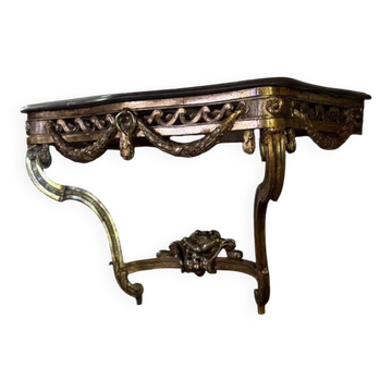 Console transition en bois sculpté et doré, France, XVIIIe siècle