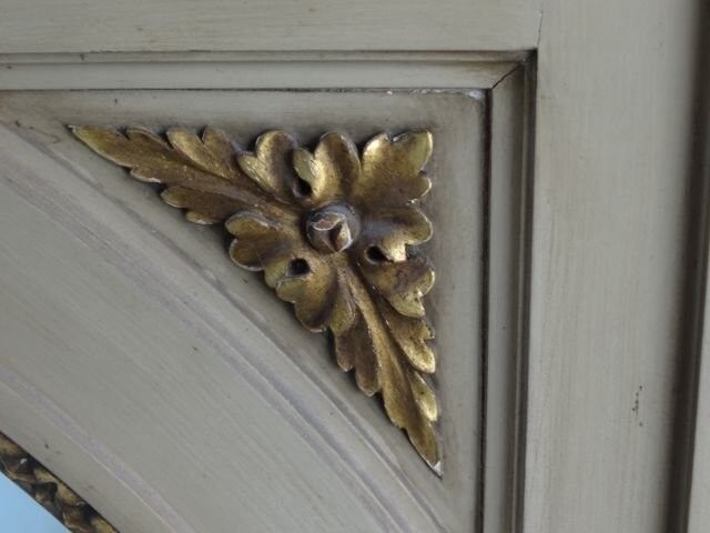 mirror carved wood painted gold st Louis XVI 116x153cm
