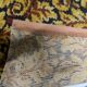 1960s German acrylic rug with gold and brown 2.2' x 4.1 - 1C1287