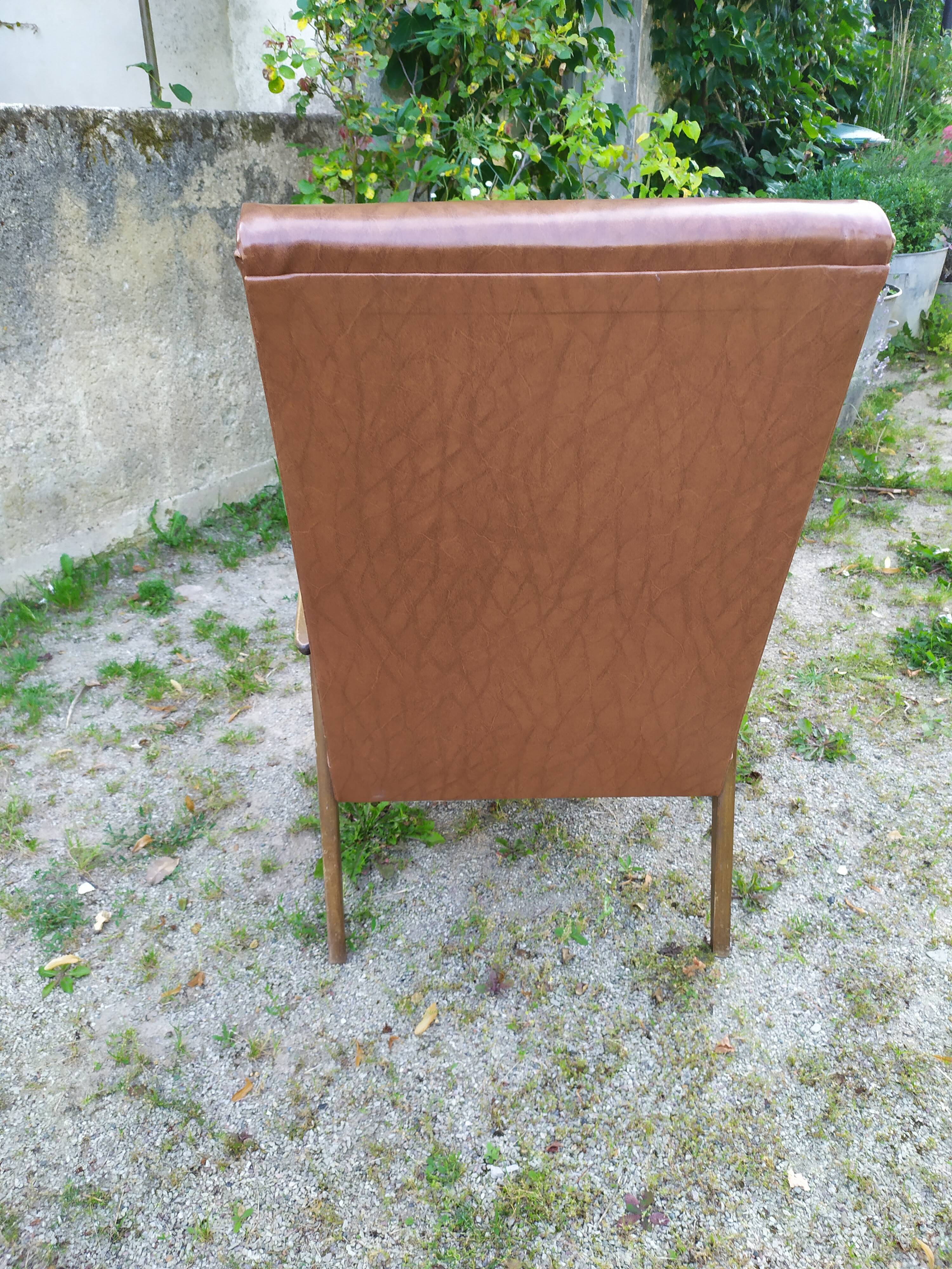 Fauteuil années 50 pieds compas