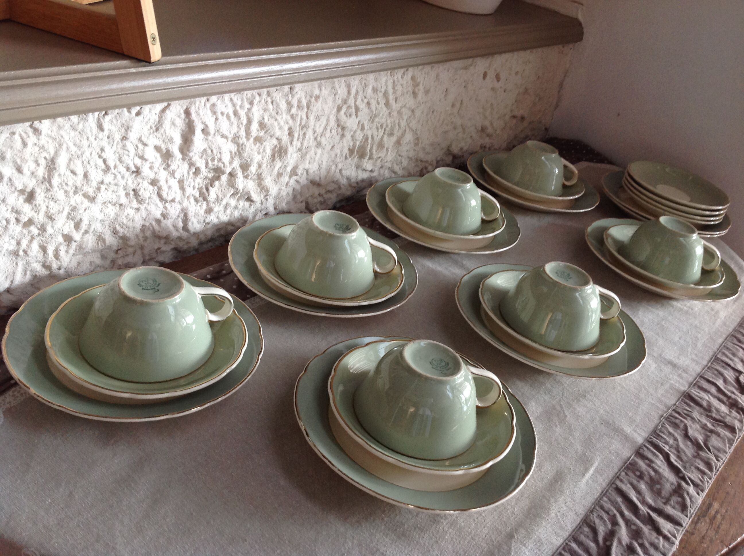 Peppermint coffee and dessert service / Villeroy - Boch / vintage 50-60