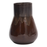 Small brown ceramic vase