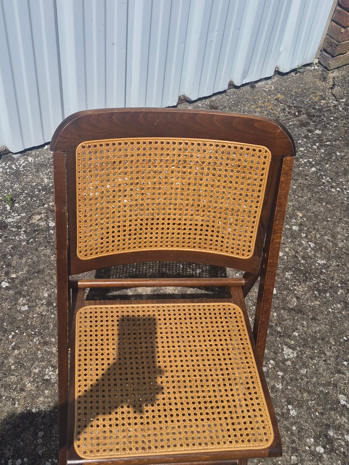 Vintage 2 chaises pliantes bois et cannage