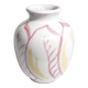 Vase en céramique moderne scandinave avec des feuilles rouges et jaunes, Alingsås Keramik 1947