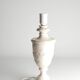 Neoclassical White Florentine Alabaster Table Lamp with Leaf Relief, Italy