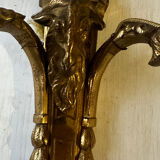 Brass wall sconce – goat head decoration – Louis XVI Empire style –