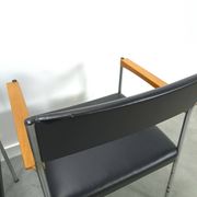 Chairs DDR with chrome base and black upholstery, dining chairs