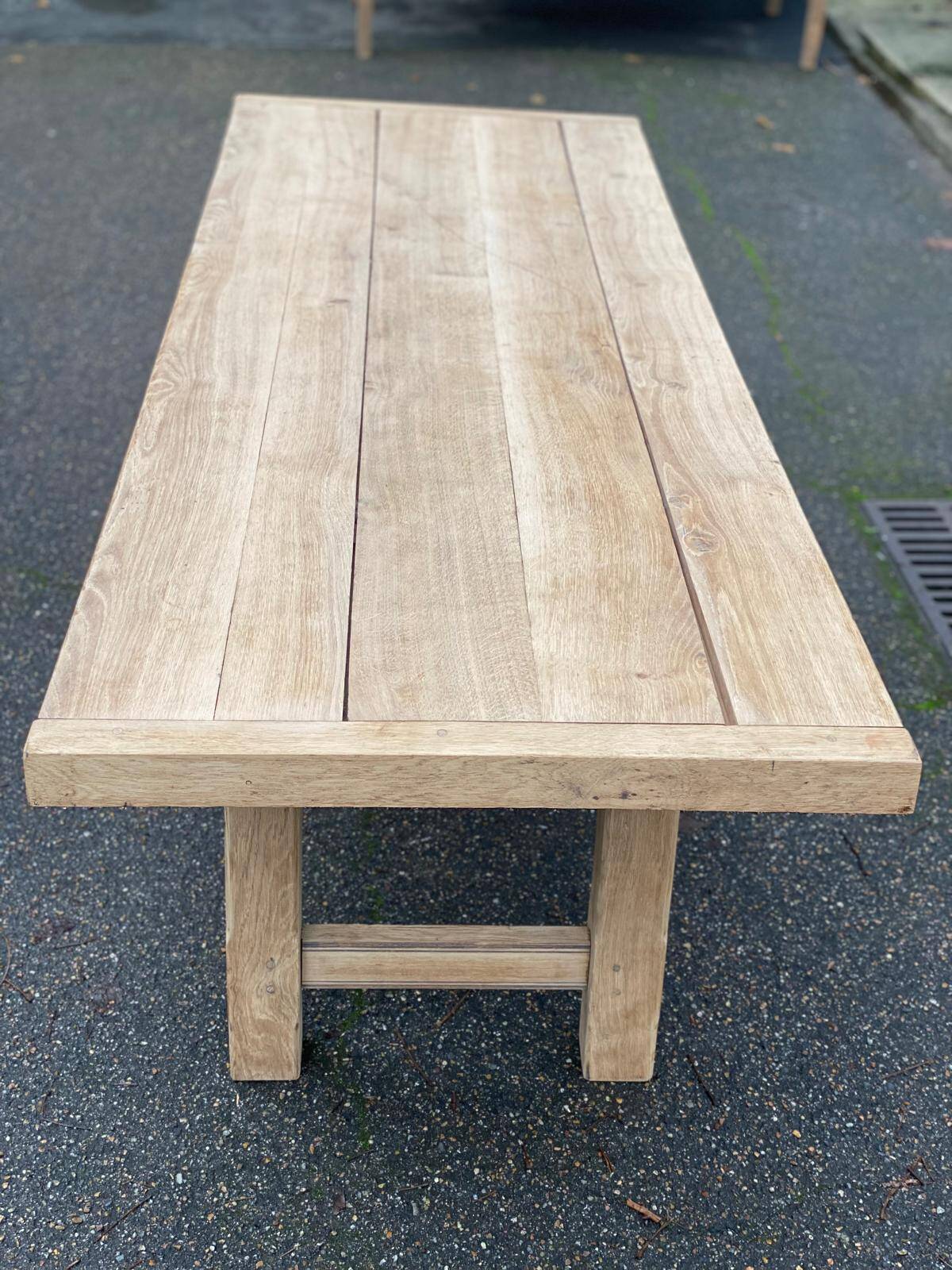Renovated farmhouse table in solid oak from the 18th century, 240cm.