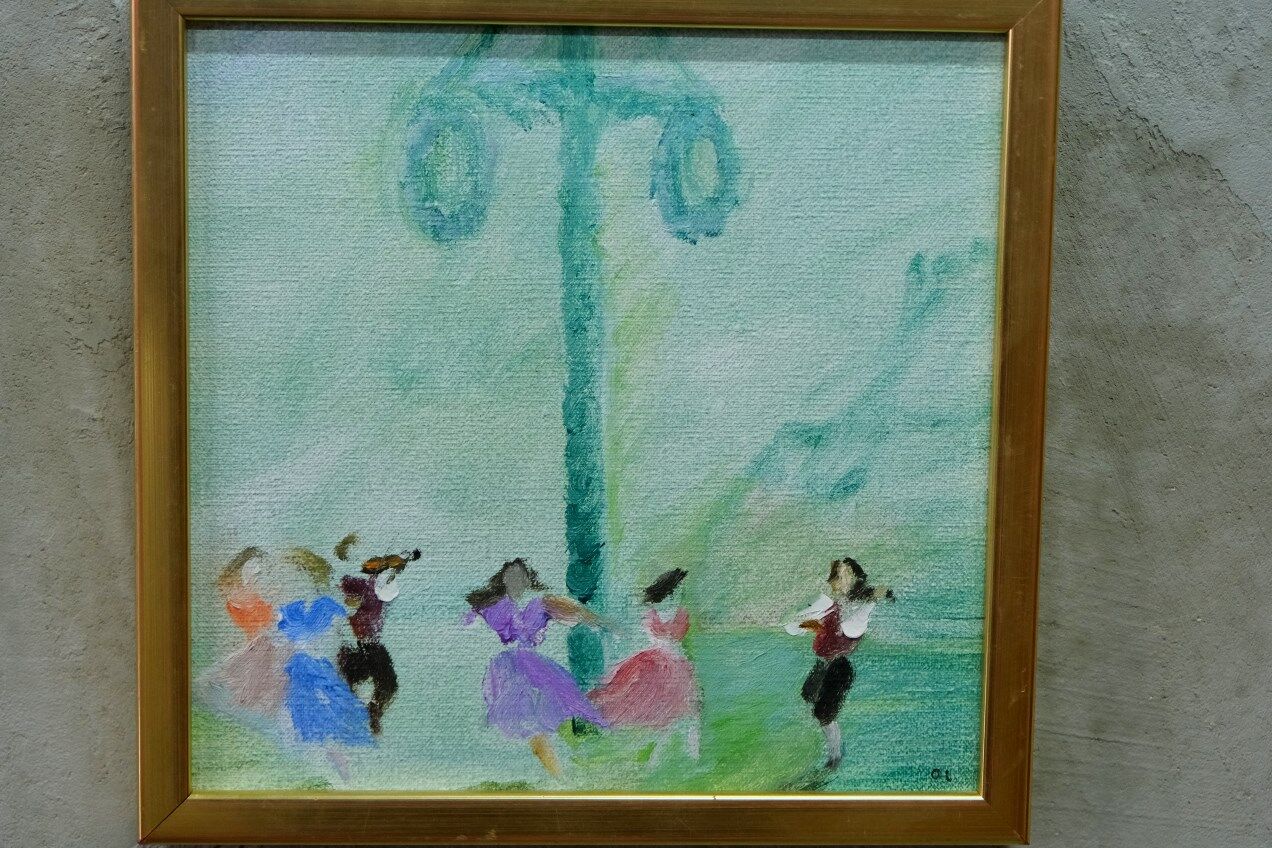 Olle Lindgren ( 1930-2018), Swedish Expressionist Painting, Oil on Canvas, 1976, Framed