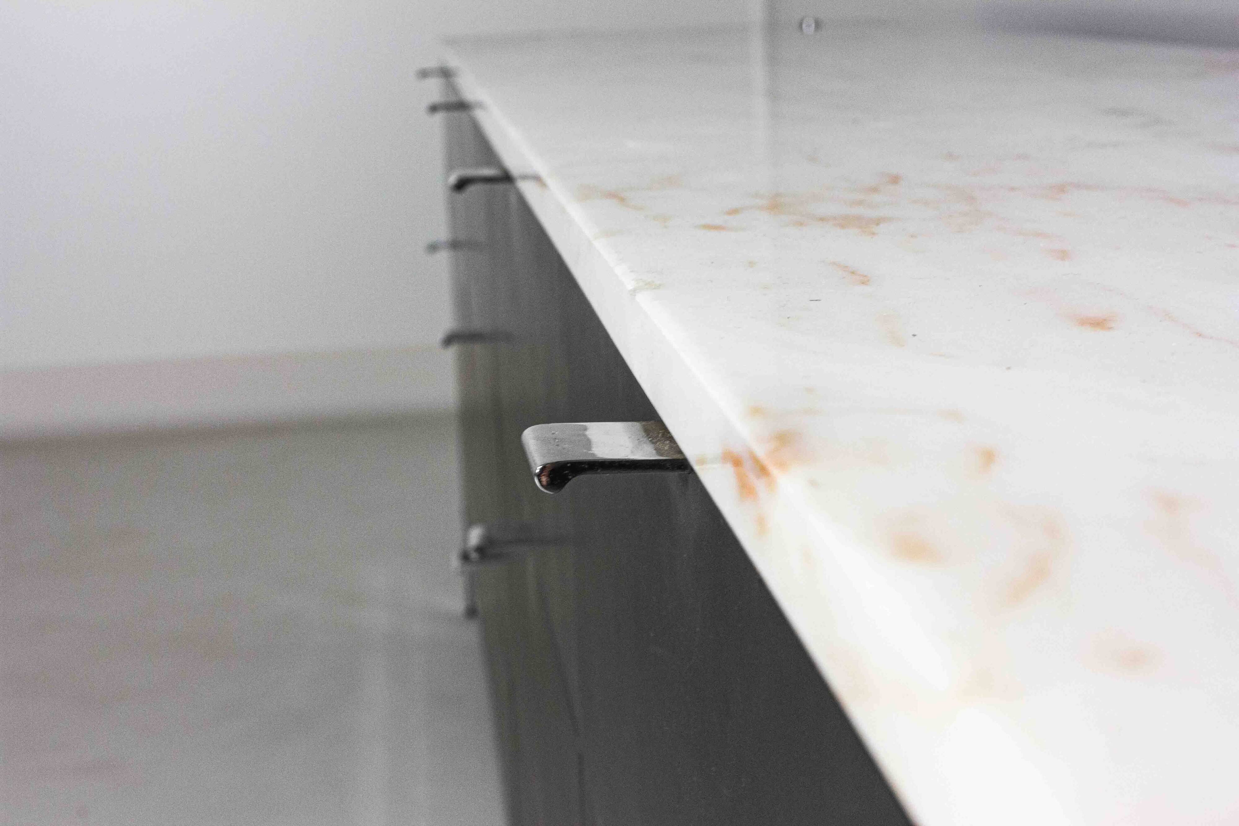 Executive sideboard by Florence Knoll with 'rosé aurore' marble top