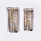 Appliques Orrefors Design XXL de Carl Fagerlund en verre et laiton, années 1960