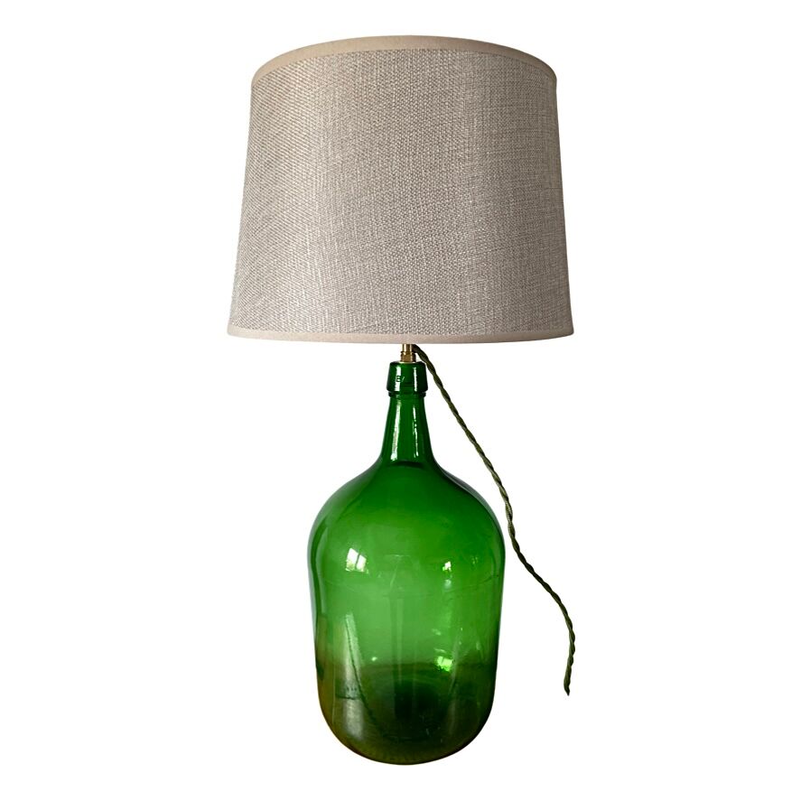 Lady Jeanne green table lamp electrified to nine