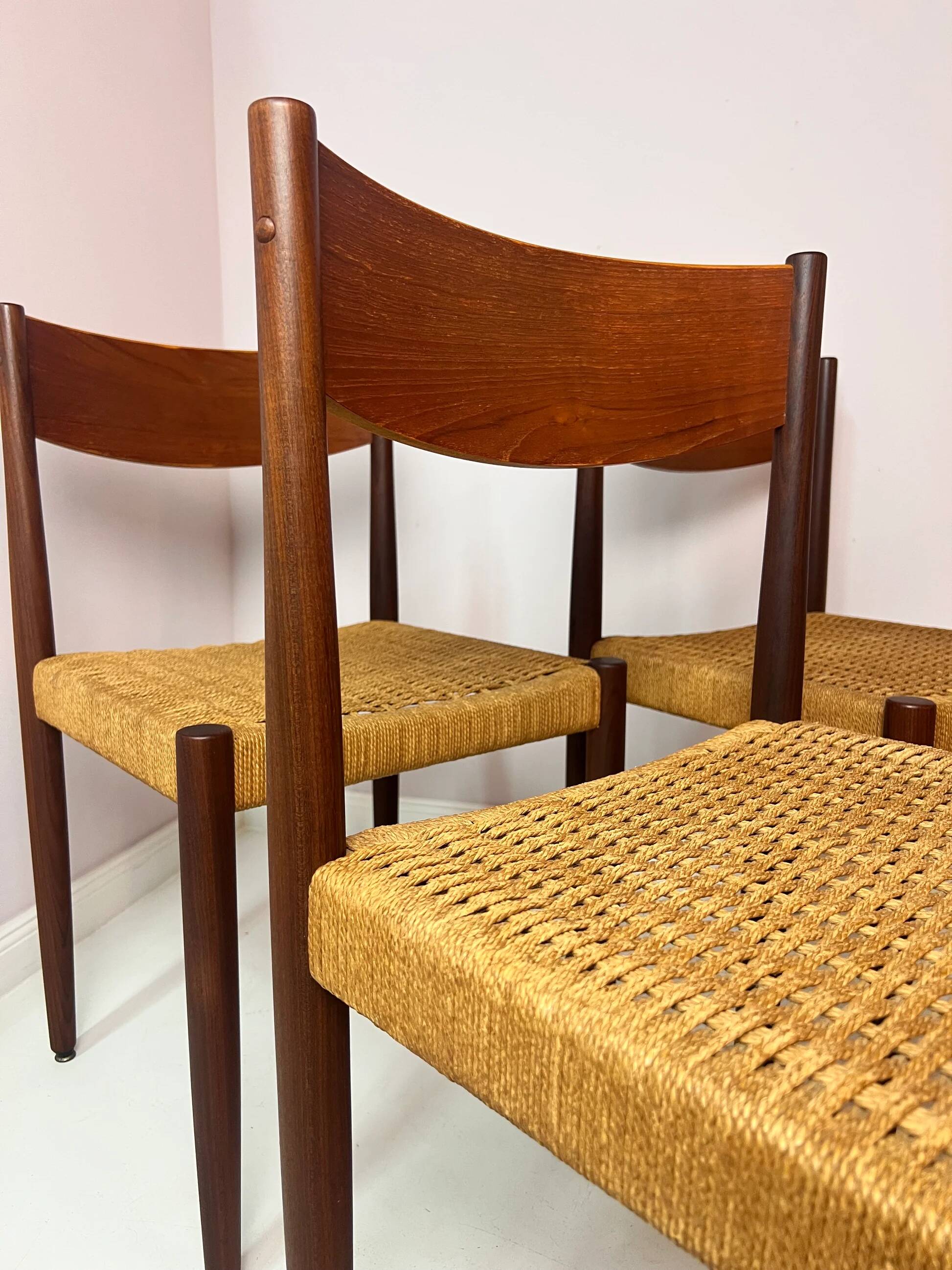 Set: 4x Dining Chair Teak by Poul Volther for Frem Rojle