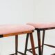 Tabourets de bar rosé velours côtelé Lot de 2