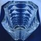 Vase ancien verre transparent 4 faces annees 60