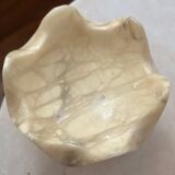 Superb empty pocket cup in white alabaster marble Vintage Italy 1960s