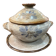 Glazed stoneware soup tureen with lid and plate – French workshop – 20th century